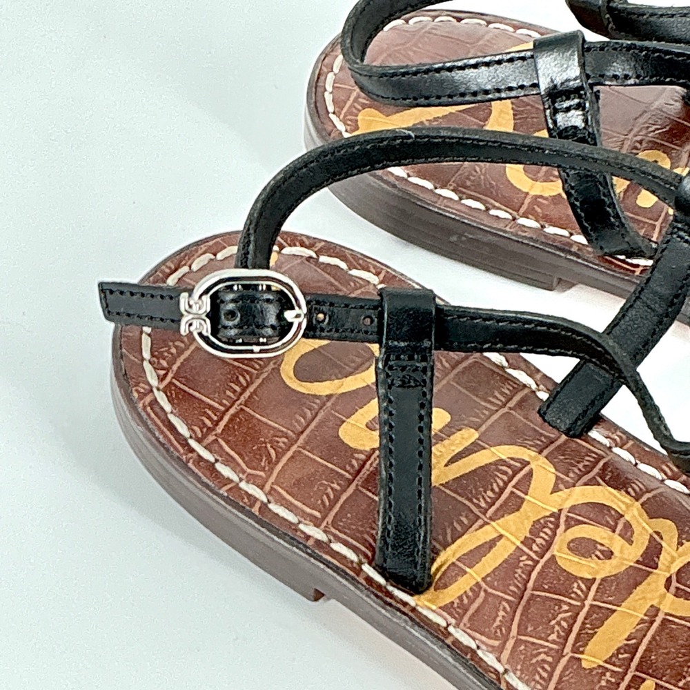 Sam Edelman Size 5.5 Black Leather T-Strap Thong Flat Sandals NEW Gigi $50 - Picture 12 of 12